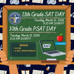 PSAT/SAT DAY on March 31st 